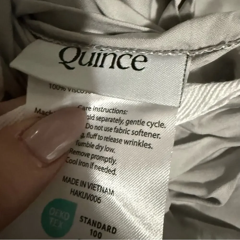 Quince Bamboo Duvet‎ Cover Light Grey Size King/Calking